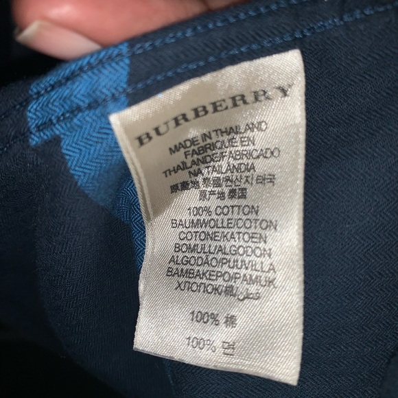 Burberry Brit Navy Blue Nova Check Shirt Mens L - Picture 7 of 8